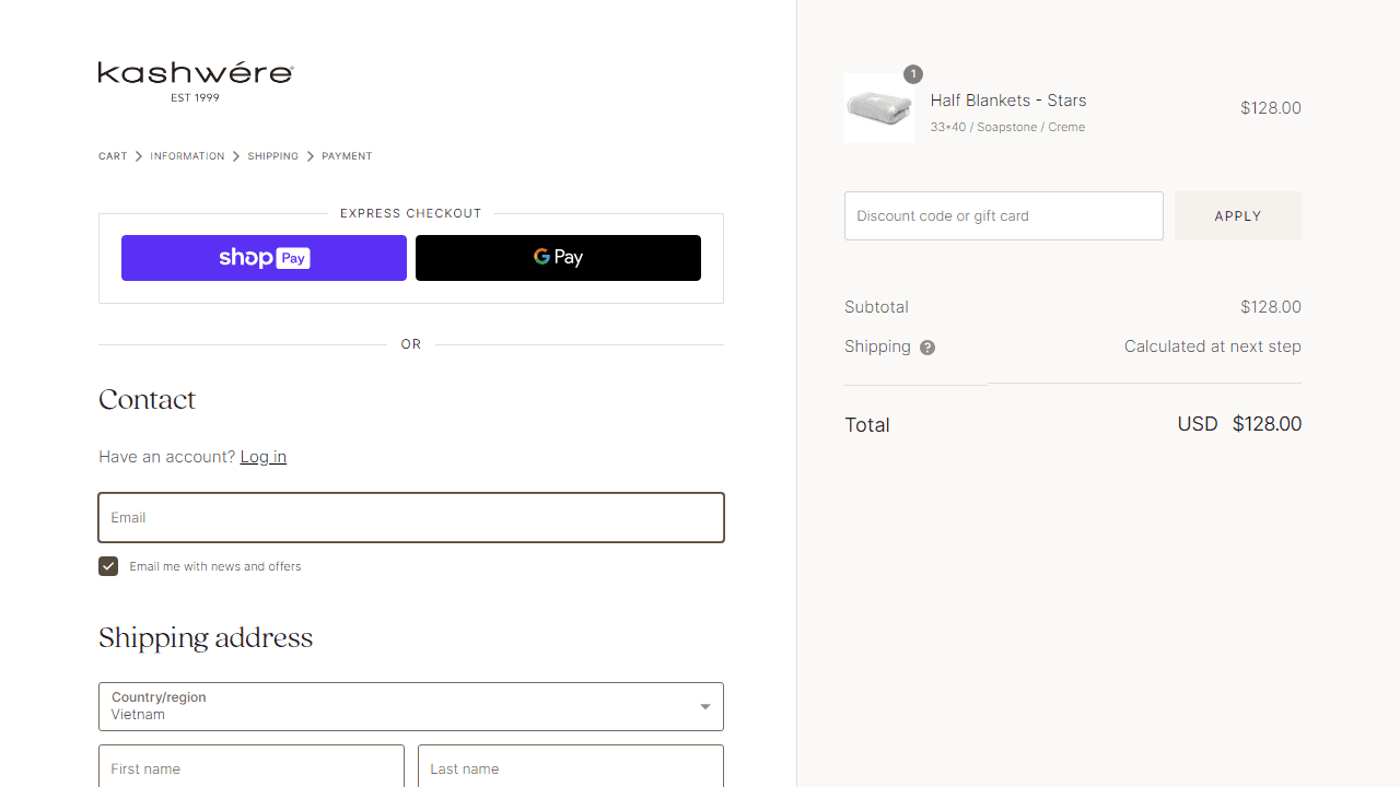 How to apply Kashwere coupon code